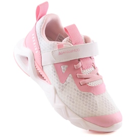 Atletico Scarpe sportive da bambina con velcro bianche e rosa AbcKids B022302001 bianco 1