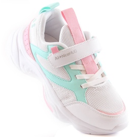 Atletico Scarpe sportive da bambina con velcro bianche AbcKids B011310235 bianca 1