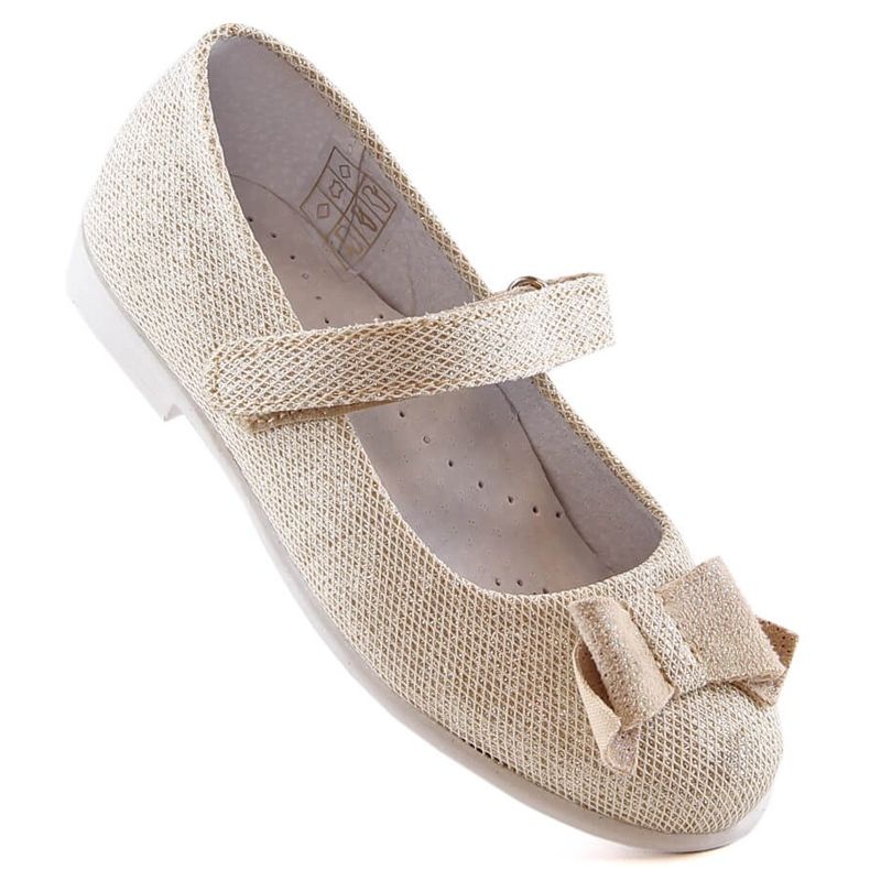 Ballerine bambina lucide con velcro oro Kornecki 6802 d'oro 1