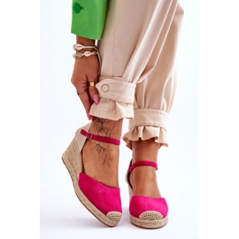 Espadrillas con zeppa in camoscio Cammer fucsia rosa 1