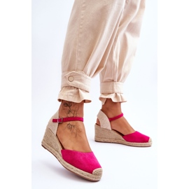 Espadrillas con zeppa in camoscio Cammer fucsia rosa 2