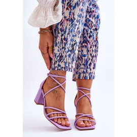 Sandali da donna alla moda in pelle Viola Primama Tacchi alti 1