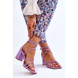 Sandali da donna alla moda in pelle Viola Primama Tacchi alti 2