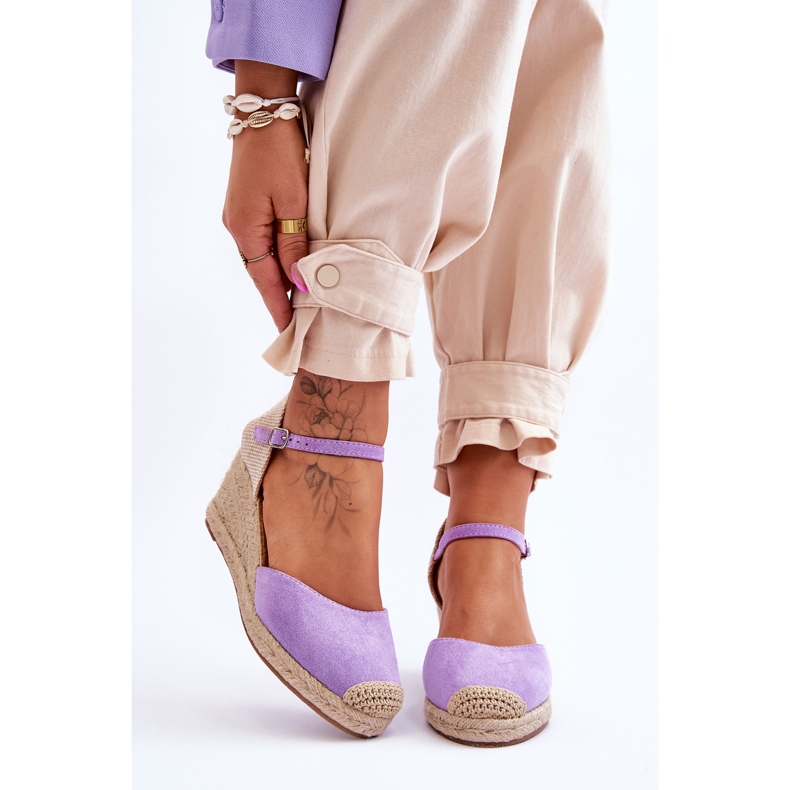 FJ1 Espadrillas in camoscio Sandali con zeppa Viola Cammer 1