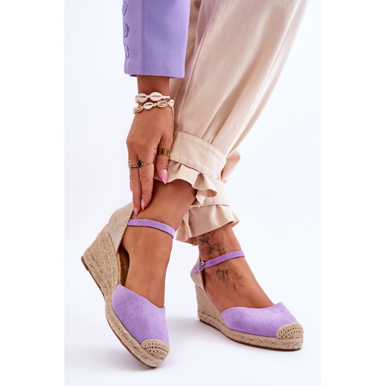 FJ1 Espadrillas in camoscio Sandali con zeppa Viola Cammer 2