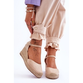Espadrillas in camoscio Sandali con zeppa Beige Cammer marrone 1