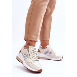 Sneakers con Zeppa da Donna alla Moda Beige Jolly 2