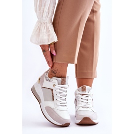 Sneakers con zeppa da donna bianche Chevre bianca 1