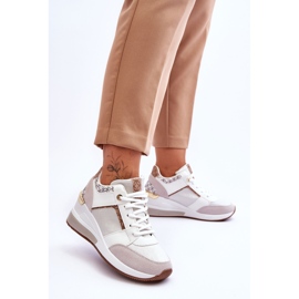 Sneakers con zeppa da donna bianche Chevre bianca 2