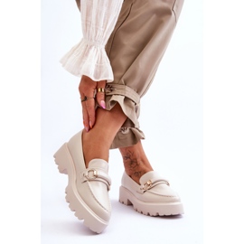 FJ1 Mocassini Donna in Pelle Beige Camerin 2