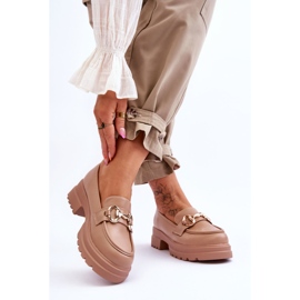 FJ1 Mocassini In Pelle Da Donna Beige Albie 2
