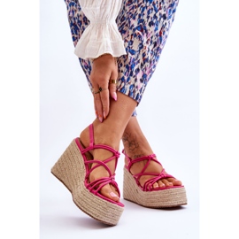 Sandali Alla Moda Con Zeppa Con Treccia Nessia Fucsia rosa 2