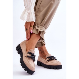 Vinceza Mocassini con plateau in pelle scamosciata da donna Beige Bennett nero 2