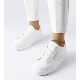Sneakers bianche con striscia argentata di Aurélie bianca 1