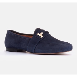 Marco Shoes Mocassini decorati in oro blu 1