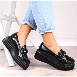 Mocassino Filippo DP4450 in pelle nera sulla piattaforma nero 1
