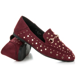 Sergio Todzi Mocassini bordeaux con strass rosso 1