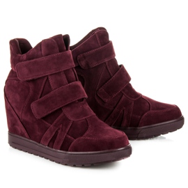 J. Star Sneakers in camoscio con velcro rosso 1