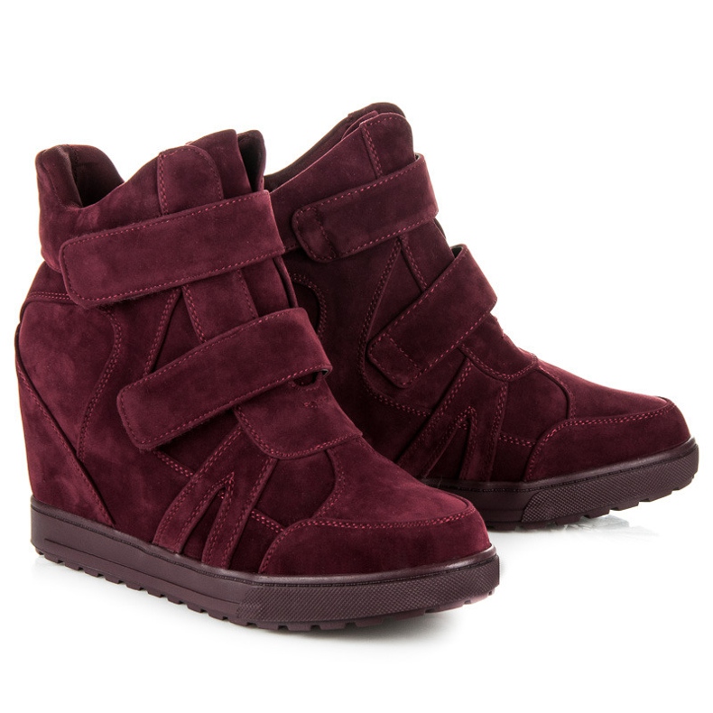 J. Star Sneakers in camoscio con velcro rosso 1