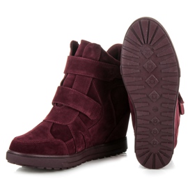 J. Star Sneakers in camoscio con velcro rosso 2