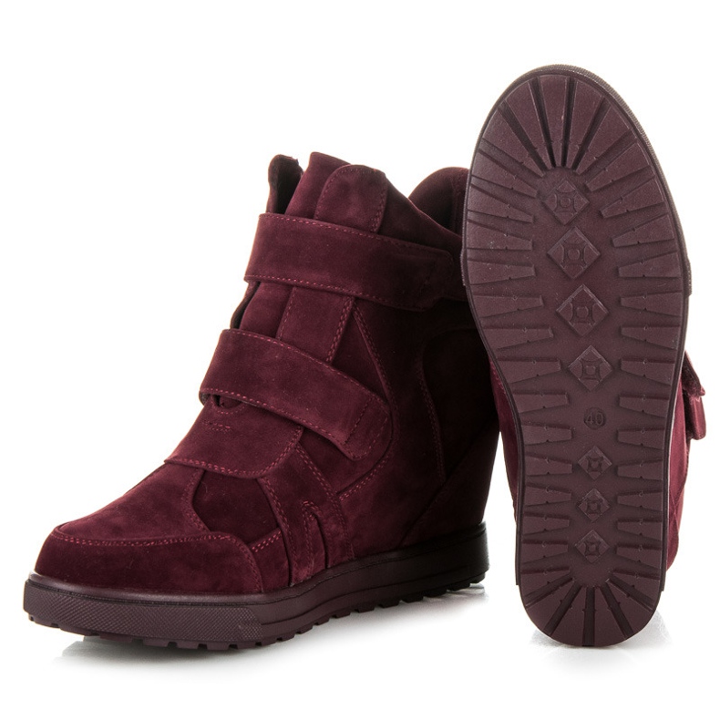 J. Star Sneakers in camoscio con velcro rosso 2