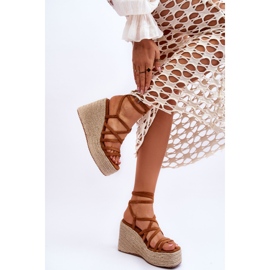 Sandali con zeppa in pelle Marrone Margaritt 2