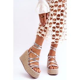 Sandali con zeppa argento Margaritt d'argento 1