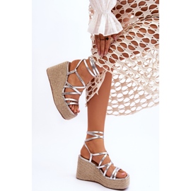 Sandali con zeppa argento Margaritt 2