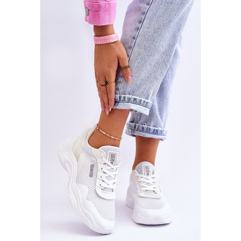 Scarpe Sportive da Donna in Tessuto Memory Foam System Big Star LL274A064 Bianche bianca 1