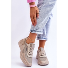 Scarpe sportive da donna in tessuto Memory Foam System Big Star LL274A066 Beige 1
