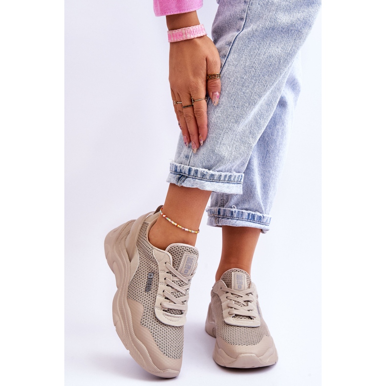 Scarpe sportive da donna in tessuto Memory Foam System Big Star LL274A066 Beige 1