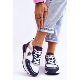 Sneakers Donna Memory Foam System Big Star LL274538 Bianche-Blu Navy bianca 1
