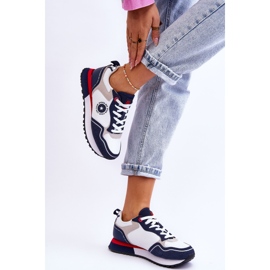 Sneakers Donna Memory Foam System Big Star LL274538 Bianche-Blu Navy bianca 2