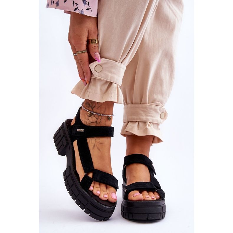 Sandali da donna in camoscio Big Star LL276035 neri nero 1