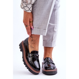 Vinceza Mocassini Platform Donna Laccati Con Decorazione Nero Jonett 1