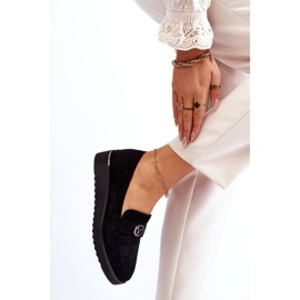 Vinceza Mocassini con zeppa bassi in camoscio da donna Black Synthia nero 2