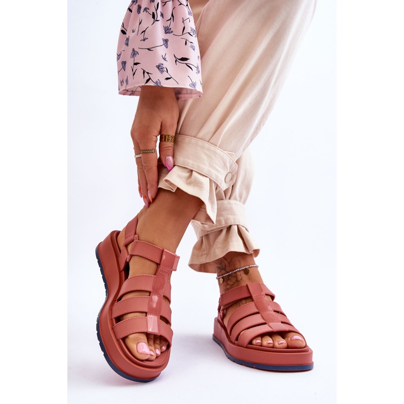 ZAXY Sandali vegani con velcro da donna JJ285016 Dusty Pink rosa 2