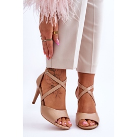 Sergio Leone Sandali alla moda su uno sk431 scuro beige 1