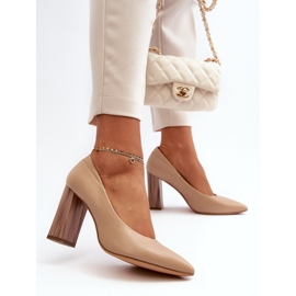 Eleganti Décolleté Su Un Tacco Decorativo Sergio Leone PB217 Beige Scuro 2