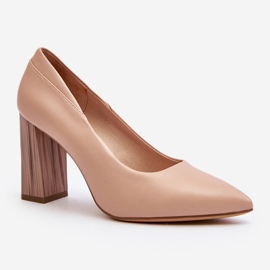 Décolleté eleganti su tacco decorativo Sergio Leone PB217 Nude rosa 1
