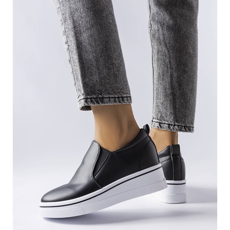 BM Sneaker slip-on con zeppa di colore nero di Francoeur 2