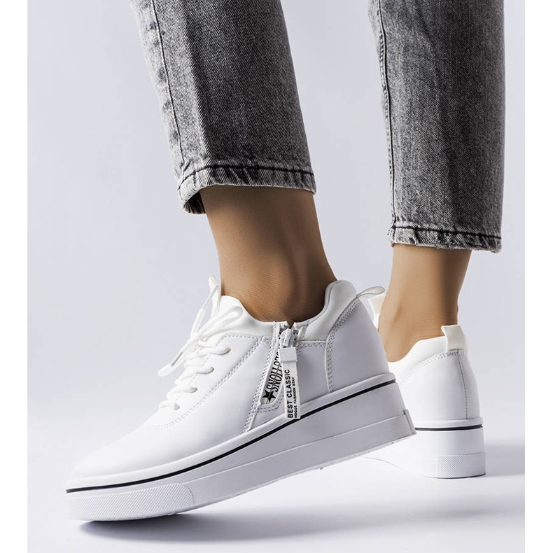 BM Sneakers bianche con zeppa bassa di Mathieu bianca 2