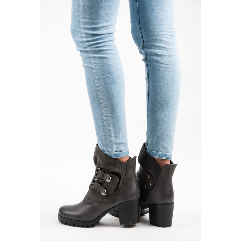 Vinceza Stivali Alti Con Velcro grigio 1