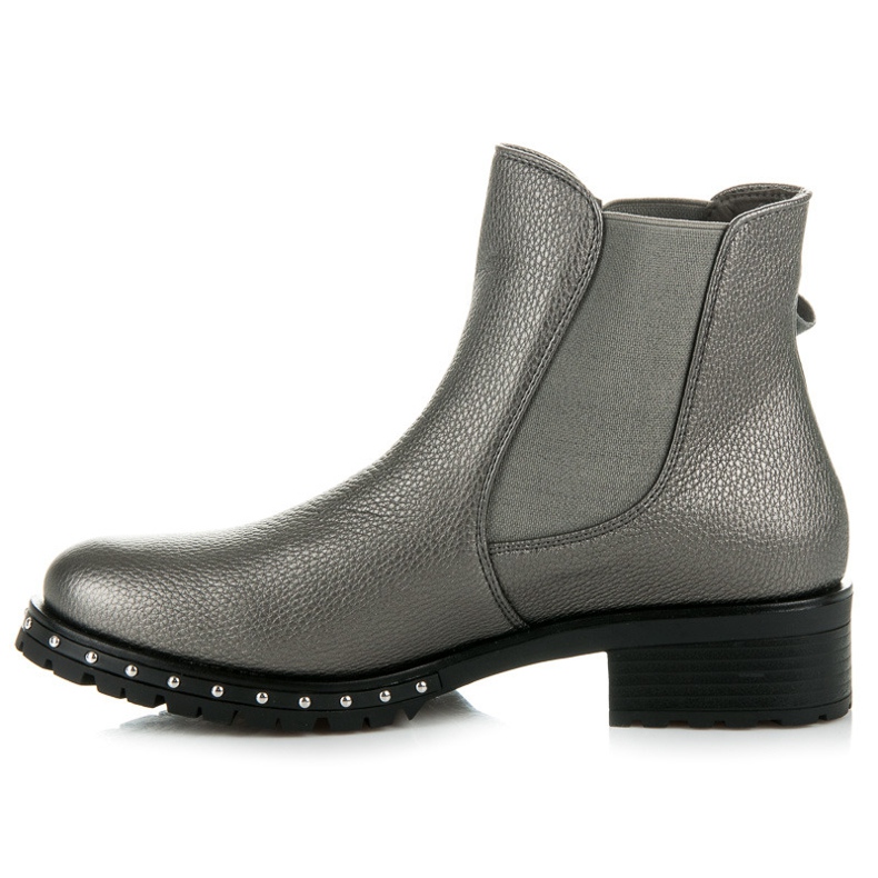 Ideal Shoes Stivali Chelsea Argento Con Un Fiocco grigio 2
