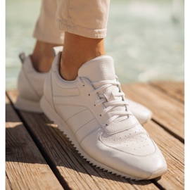 Marco Shoes Sneaker in pelle martellata bianca bianco 1