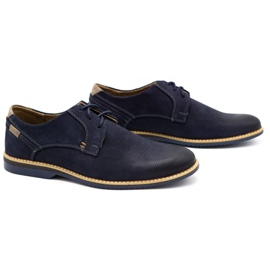 KOMODO Scarpe casual da uomo in pelle 859L blu navy 2