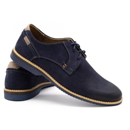 KOMODO Scarpe casual da uomo in pelle 859L blu navy 3