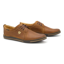 Polbut Scarpe da uomo in pelle 343 cammello marrone 2