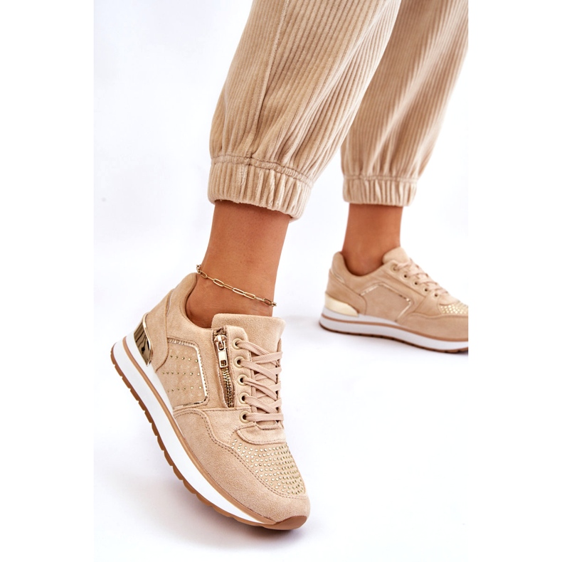 Marquiiz Adrea Scarpe Sportive Donna Con Cerniera Decorativa Beige 2