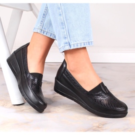 Scarpe con zeppa slip-on nere da donna T.Sokolski W23-481 nero 1